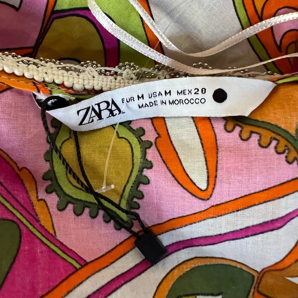 Zara Multi Color Bohemian Style Dress - Picture 5 of 10